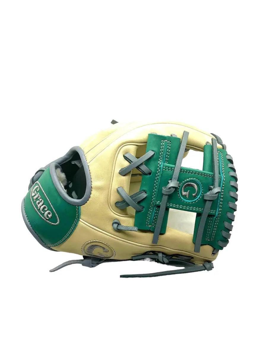 Grace Glove Co 11.25” In Blonde Green Infield I Web Glove - CustomBallgloves.com