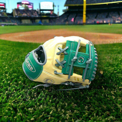 Grace Glove Co 11.25” In Blonde Green Infield I Web Glove - CustomBallgloves.com