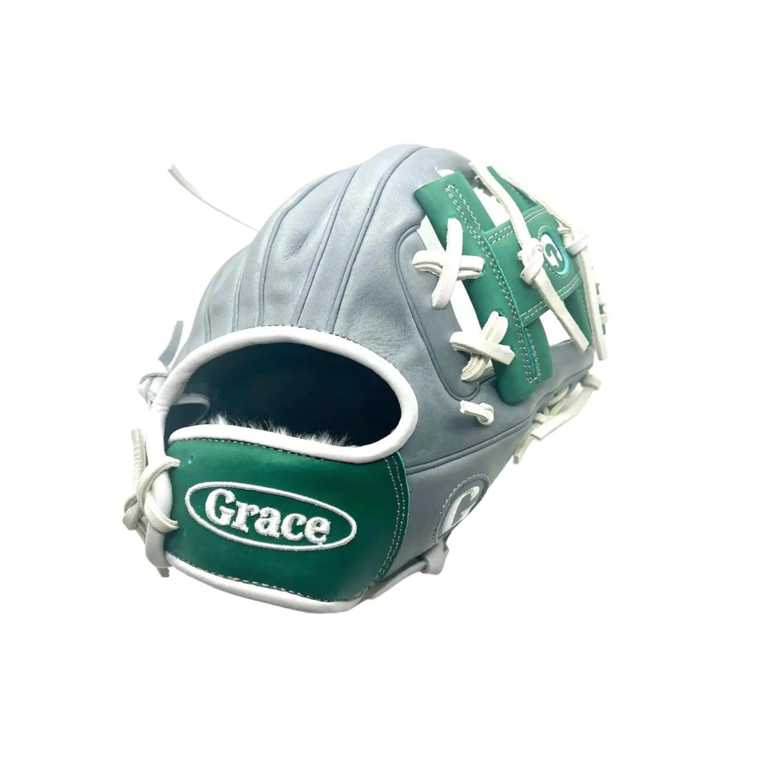 Grace Glove Co 11.25” In Gray Green Infield I Web Glove - CustomBallgloves.com