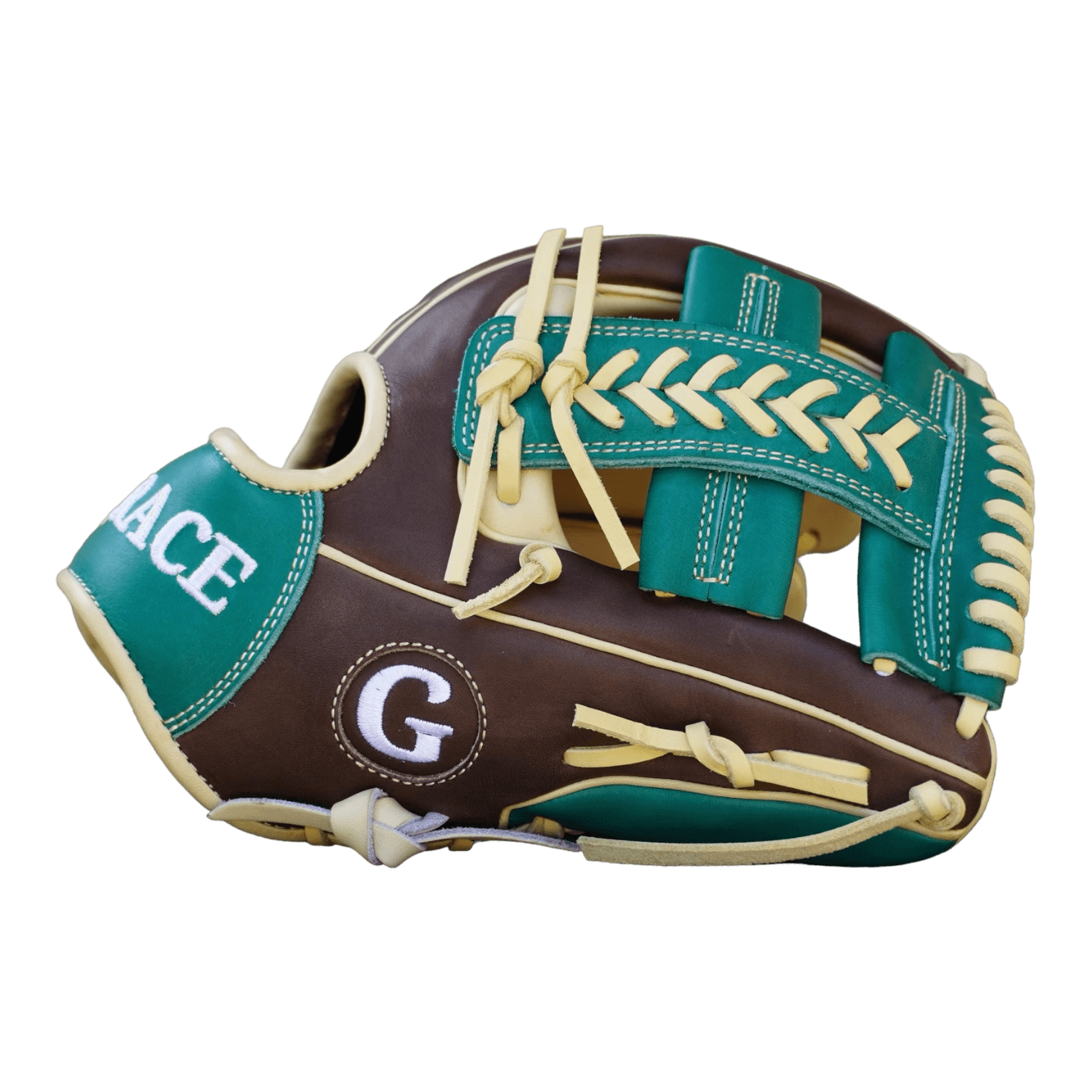 Grace Glove Co 11.50” In Green Brown Blonde Infield OG Web Glove - CustomBallgloves.com