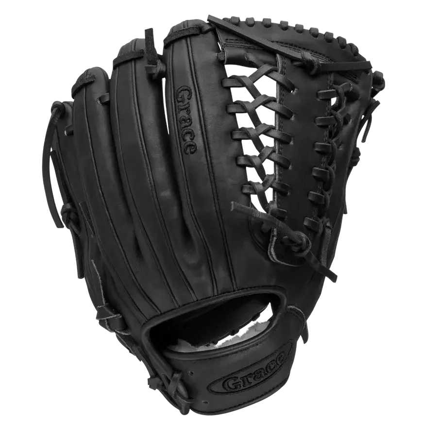 Grace Glove Co 12" In Black Fielding Pitching Modified Trapeze Web Glove - CustomBallgloves.com