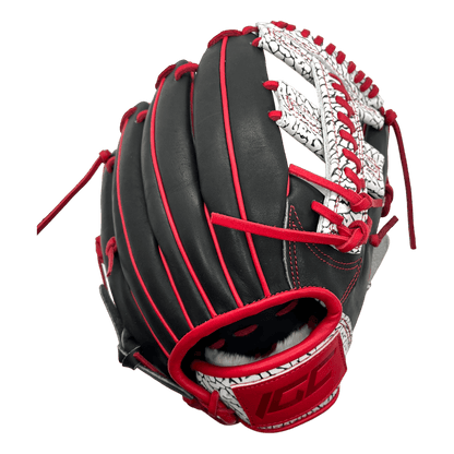 Ignite Glove Co 11.5” Inch MJ Style OG Web Elephant Black Red Infield Glove - CustomBallgloves.com