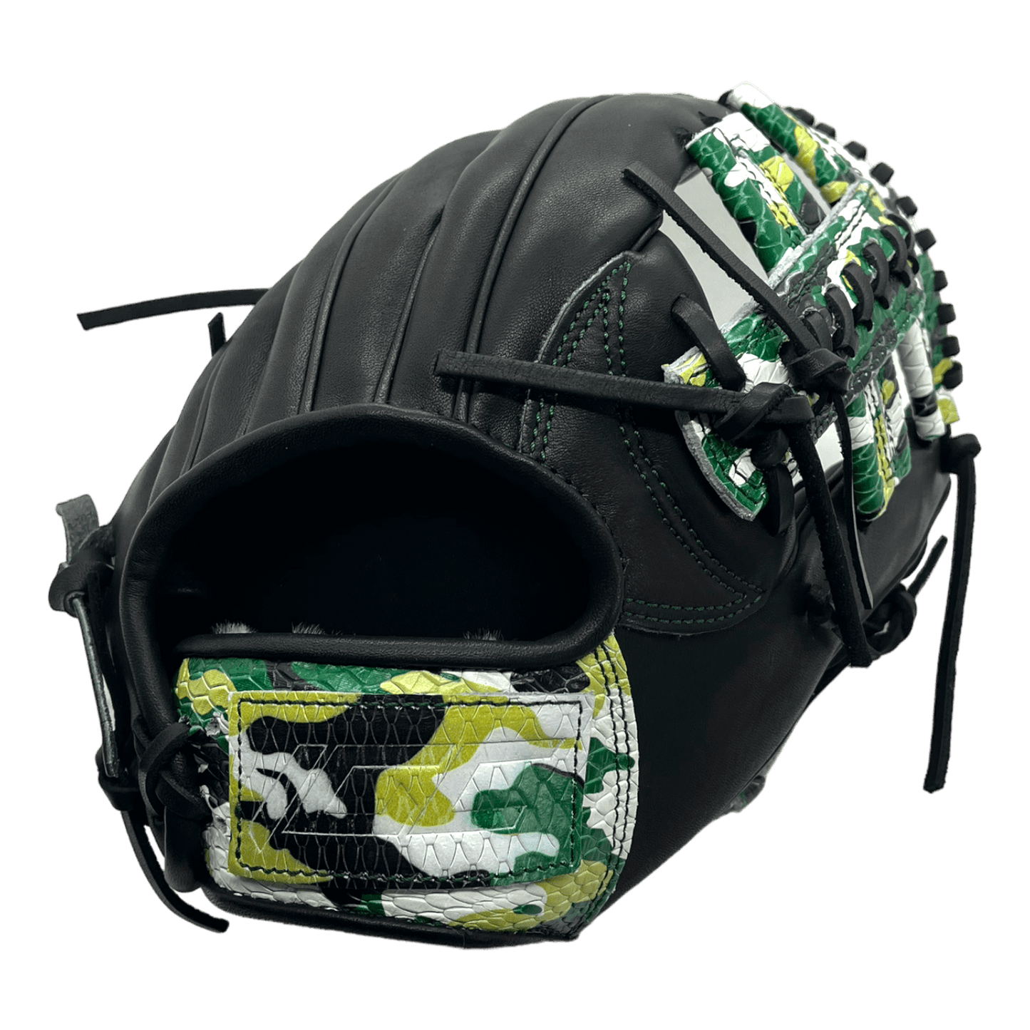 Ignite Glove Co 11.5” Inch OG Web Camo Snakeskin Black Infield Glove - CustomBallgloves.com