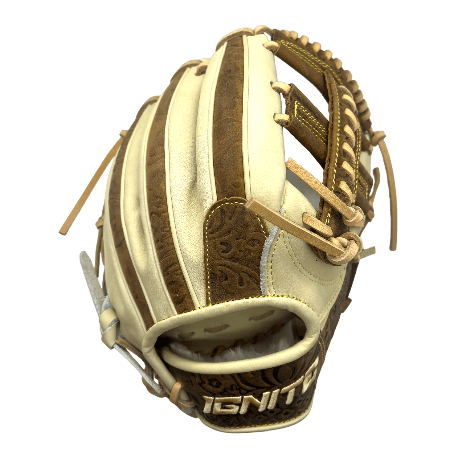 Ignite Glove Co 11.5” Inch OG Web Western Style Brown Blonde Glove - CustomBallgloves.com