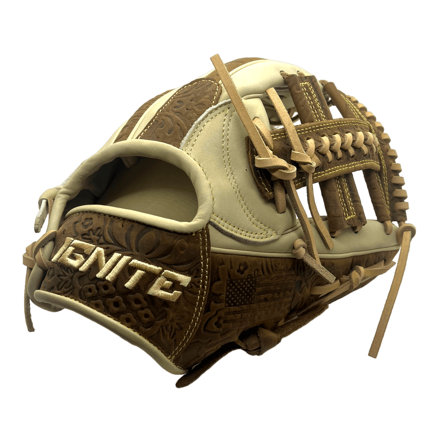 Ignite Glove Co 11.5” Inch OG Web Western Style Brown Blonde Glove - CustomBallgloves.com