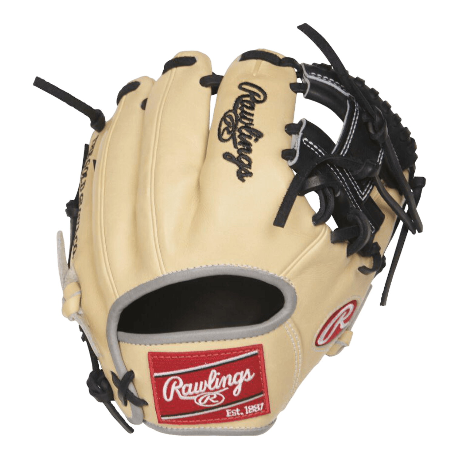 Rawlings 9.5" Inch Infield Blonde Black Training Glove Heart of the Hide PRO200TR-2C - CustomBallgloves.com