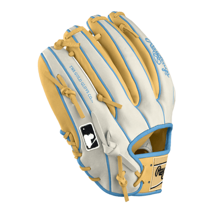 Rawlings Custom 11.5" Inch I-Web Baby Blue Blonde White Heart of the Hide Infield Glove - CustomBallgloves.com