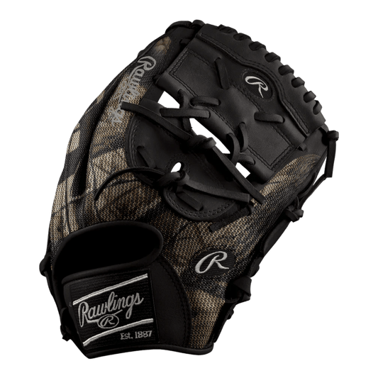 Rawlings Custom 11.75" Inch Two Piece Web Camouflage Speed Shell Black Heart of the Hide Pitcher Glove - CustomBallgloves.com