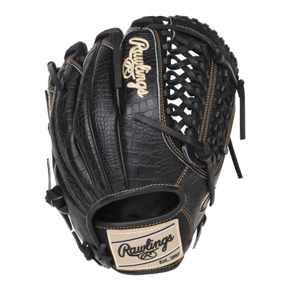 Rawlings R2G 11.75" Inch Croc Skin Black Blonde Heart of the Hide Baseball Glove - CustomBallgloves.com