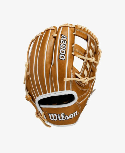 Wilson A2000 11.5” Laced Cross Web Brown Infield Glove - CustomBallgloves.com