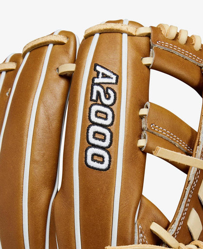 Wilson A2000 11.5” Laced Cross Web Brown Infield Glove - CustomBallgloves.com