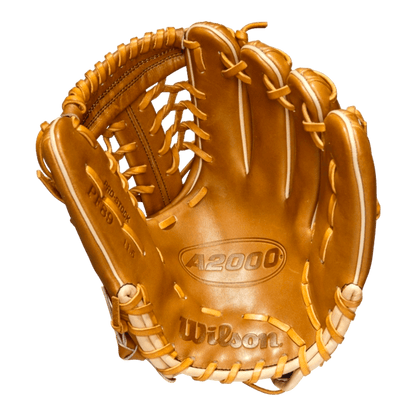 Wilson A2000 11.5” WBW100982115 Pedroia Fit Mod Trapeze Web Tan Pitchers Glove - CustomBallgloves.com