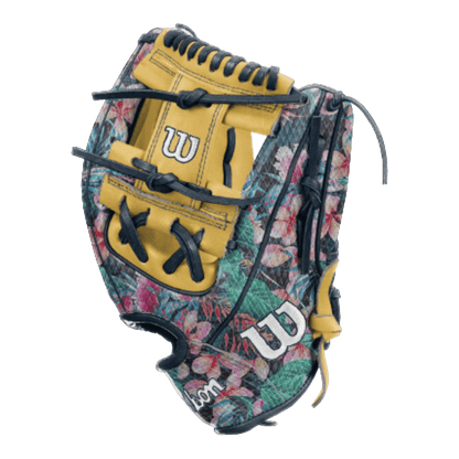 Wilson A2000 Floral Print Snakeskin 11.5” Blonde Baseball Glove (Q1 Delivery) - CustomBallgloves.com