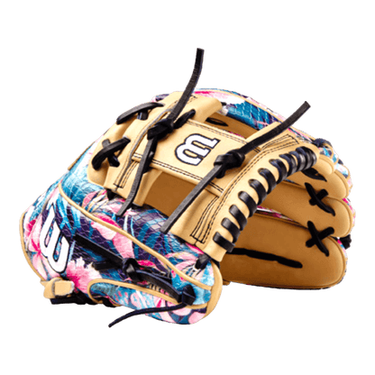 Wilson A2000 Floral Print Snakeskin 11.5” Blonde Baseball Glove (Q1 Delivery) - CustomBallgloves.com