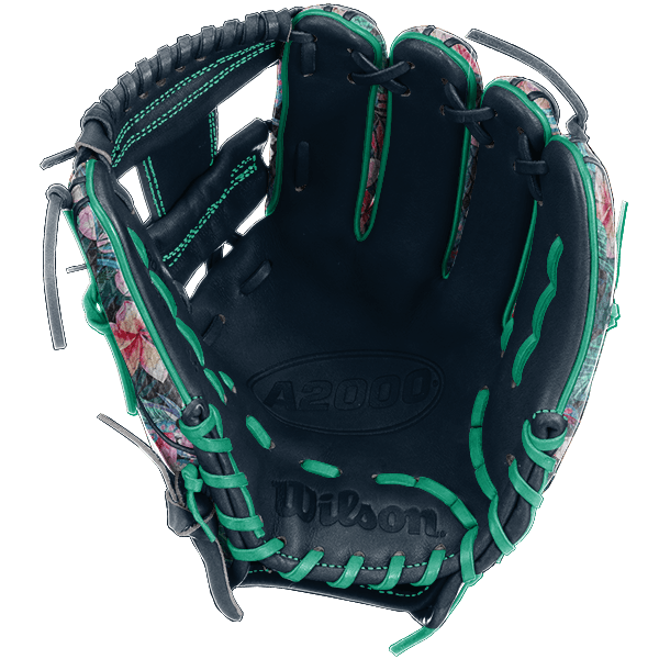 Wilson A2000 Floral Print Snakeskin 11.5” Navy Baseball Glove (Q1 Delivery) - CustomBallgloves.com