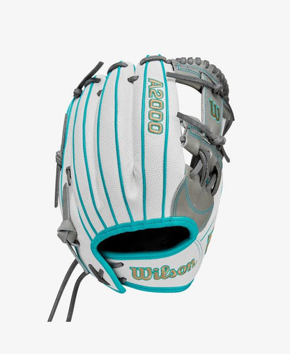 Wilson A2000 H75SS 11.75” White Aqua Infield Glove - CustomBallgloves.com