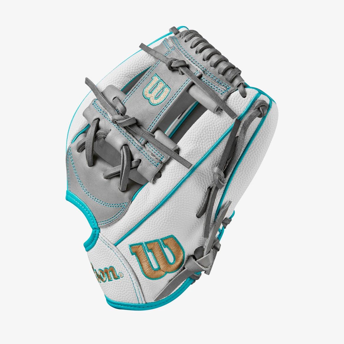 Wilson A2000 H75SS 11.75” White Aqua Infield Glove - CustomBallgloves.com