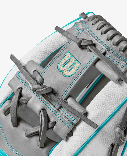 Wilson A2000 H75SS 11.75” White Aqua Infield Glove - CustomBallgloves.com