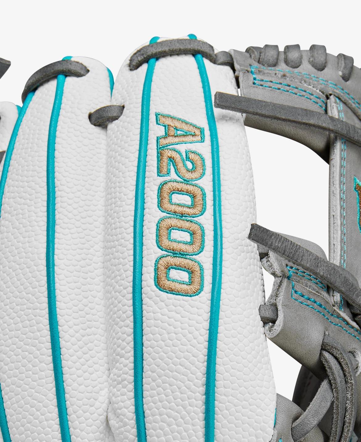 Wilson A2000 H75SS 11.75” White Aqua Infield Glove - CustomBallgloves.com