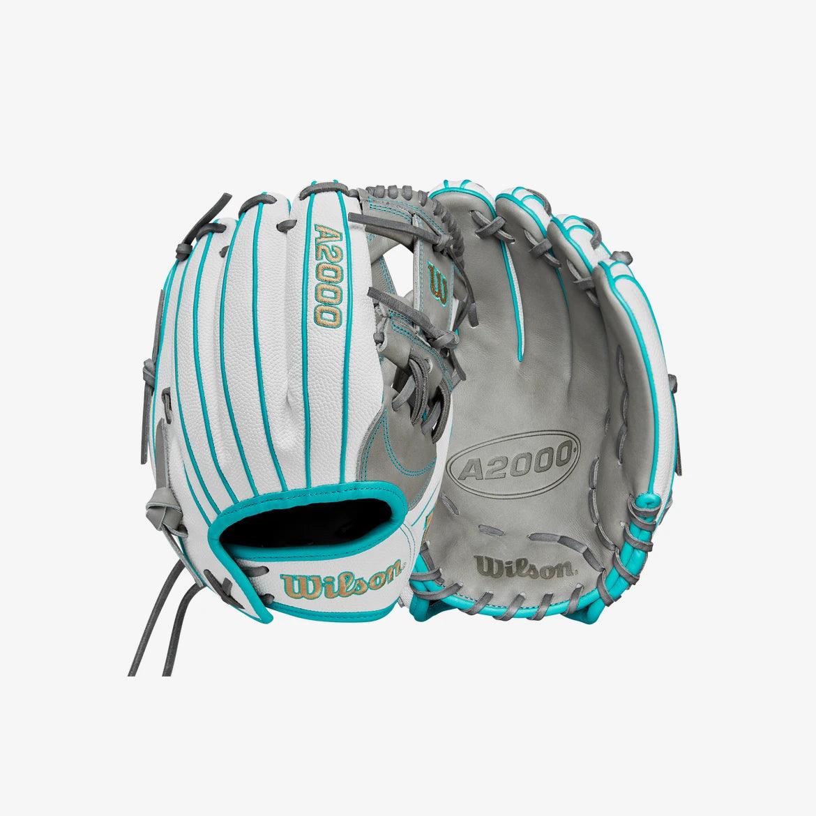 Wilson A2000 H75SS 11.75” White Aqua Infield Glove - CustomBallgloves.com