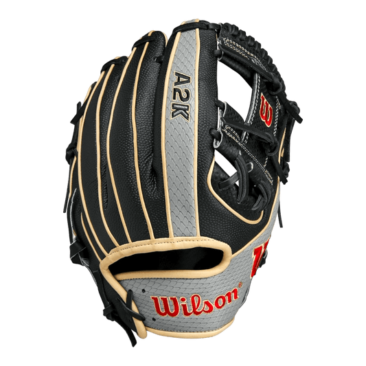 Wilson A2K 11.5” I-Web WBW101374115 Black Gray Infield Glove - CustomBallgloves.com