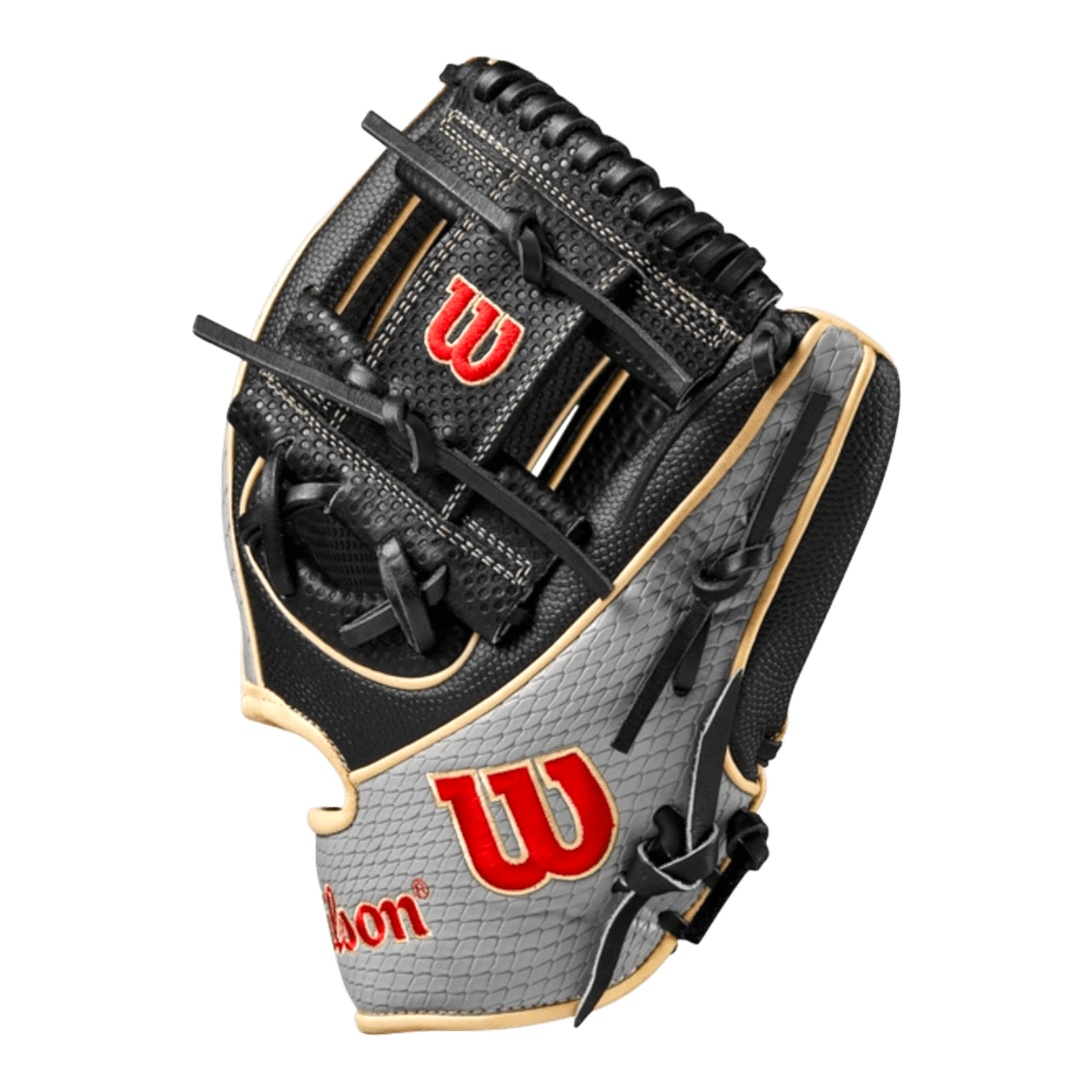 Wilson A2K 11.5” I-Web WBW101374115 Black Gray Infield Glove - CustomBallgloves.com